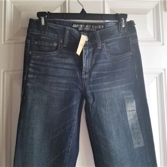 American Eagle Outfitters Women's Dark Blue Super Stretch Skinny Jeans Size 2R - Picture 3 of 5